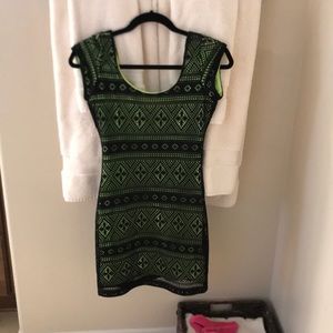 Neon green/black dress